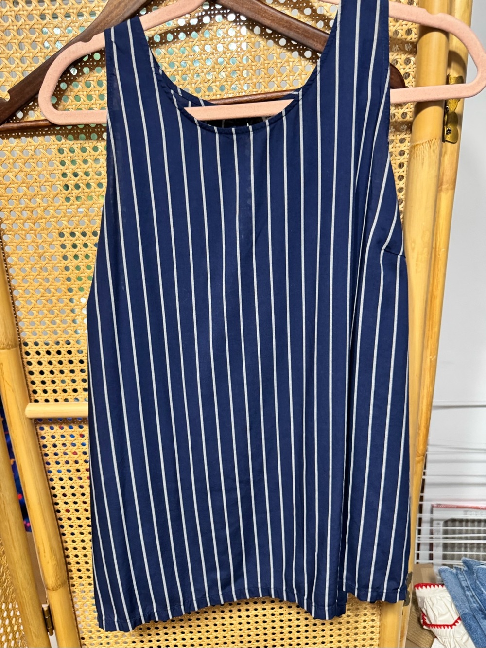 Old Navy Navy Blue with white stripes flowy blouse